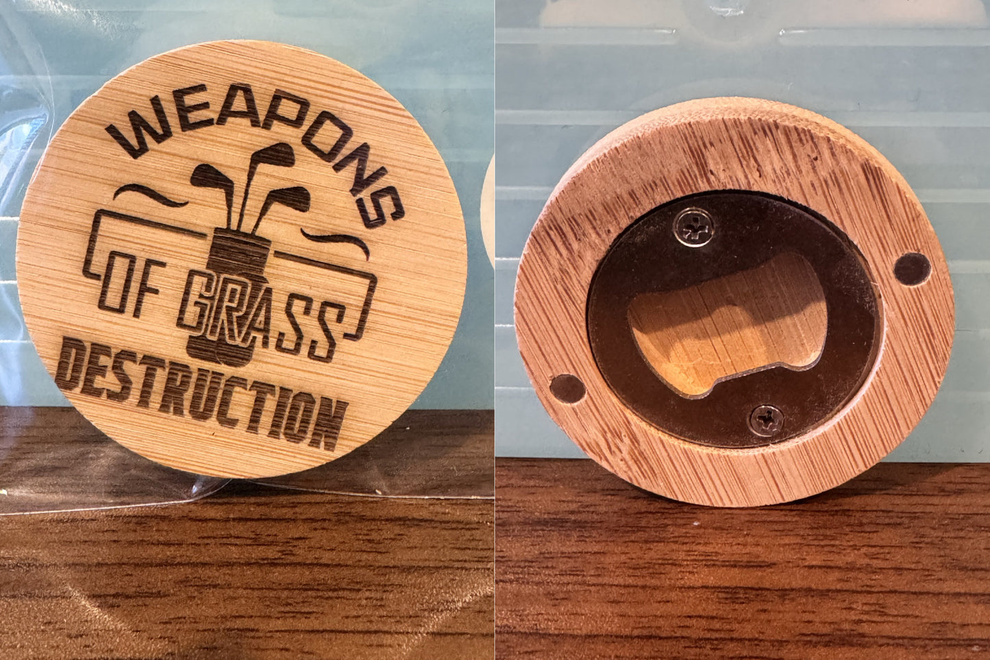 Wood Engraved Magnetic Bottle Openers