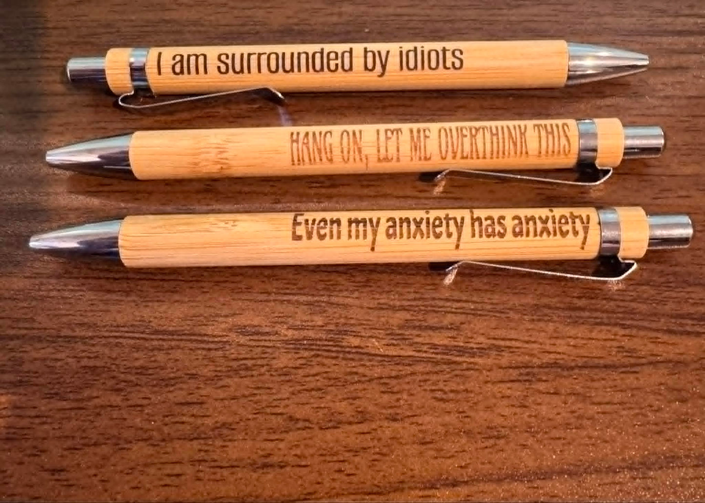 Engraved Bamboo Pens