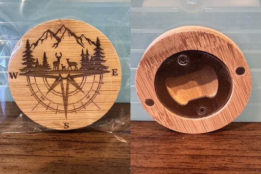 Wood Engraved Magnetic Bottle Openers