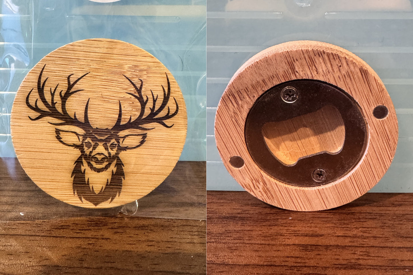 Wood Engraved Magnetic Bottle Openers