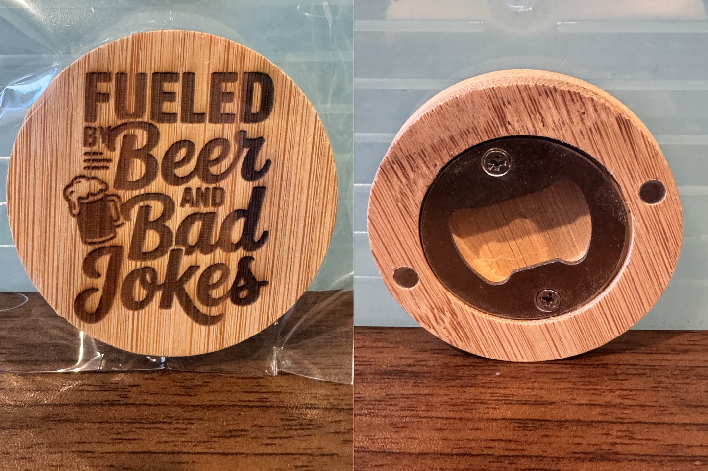 Wood Engraved Magnetic Bottle Openers