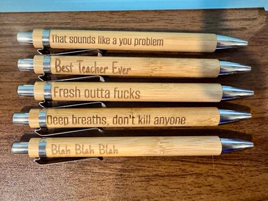 Engraved Bamboo Pens